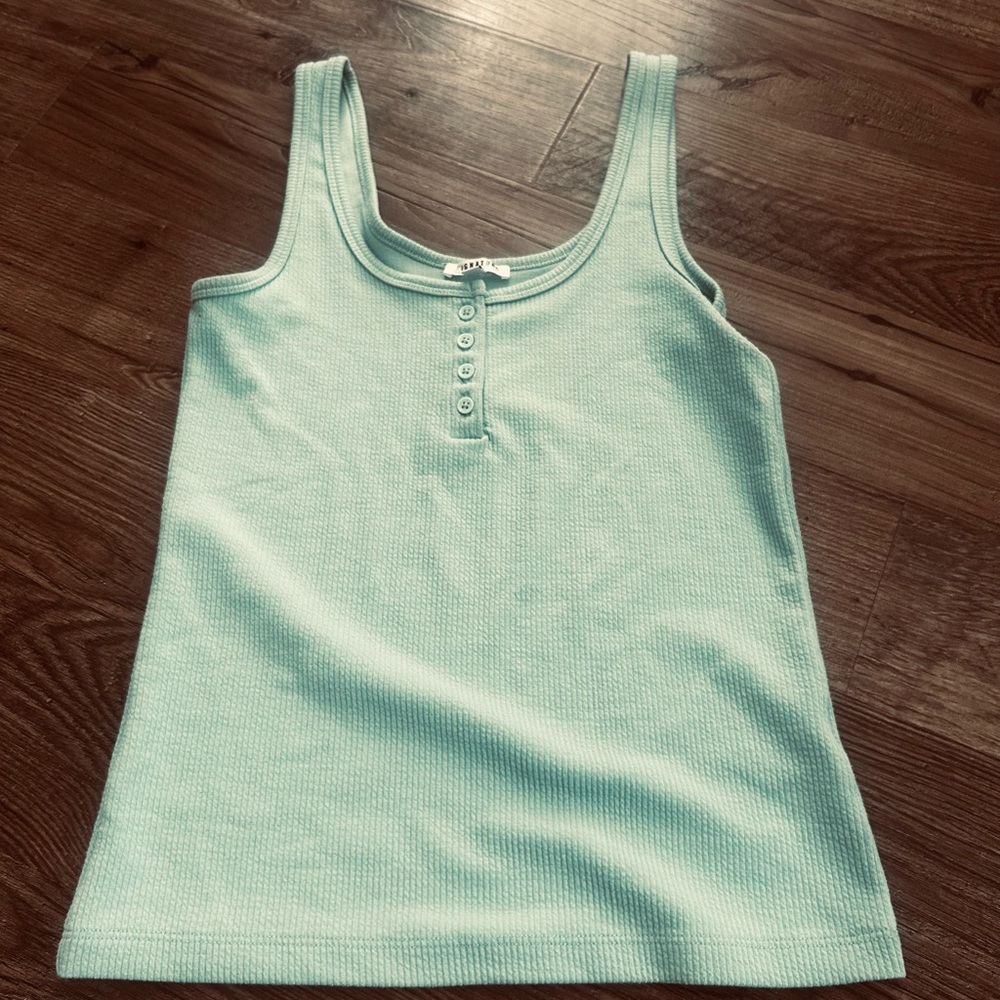 Mint Green Sleeveless Ribbed Top size XS